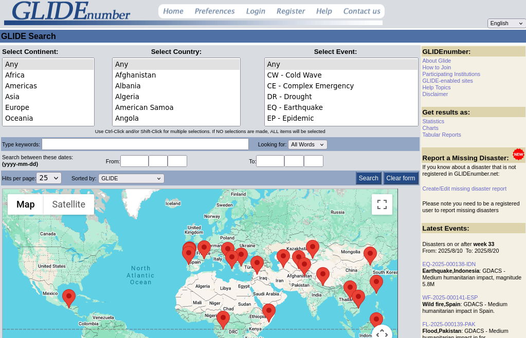 Figure 1. Screen Capture of the GLIDE Number Website https://www.glidenumber.net/